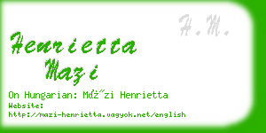 henrietta mazi business card